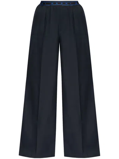 MARNI WIDE-LEG VIRGIN WOOL TROUSERS