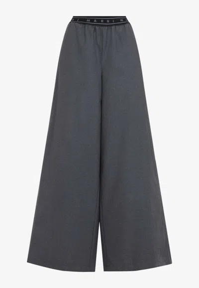MARNI WIDE-LEG WOOL PANTS