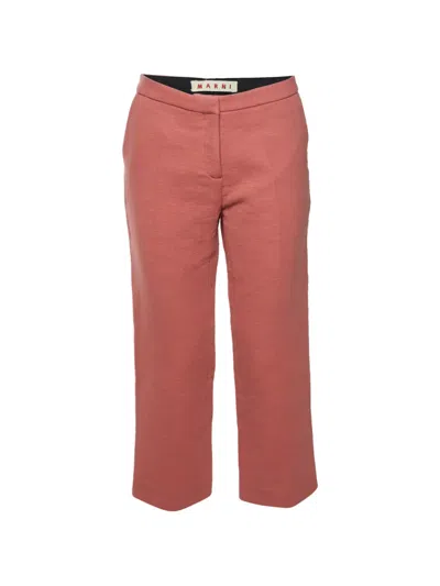 Pre-owned Marni Wide-leg Cropped Trousers In Pink