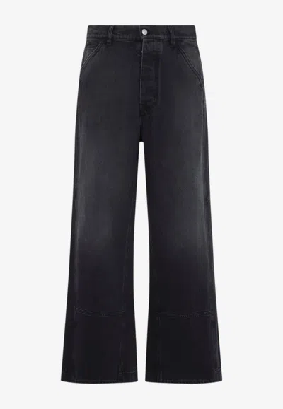 Marni Wide-leg Denim Workwear Pants In Black