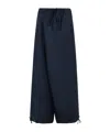 Marni Wide Leg Wool Trousers Featuring Drawstring In Blue