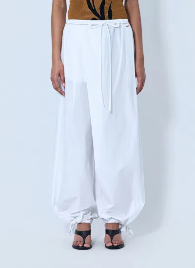 Marni Wide-leg Drawstring Trousers In White