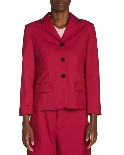 Marni Wing Collar Button Front Jacket In Red