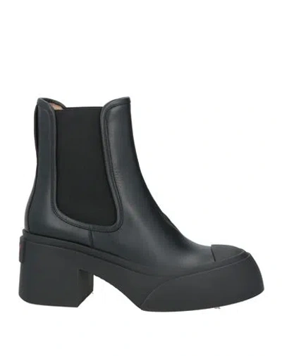 Marni Woman Ankle Boots Black Size 6 Leather