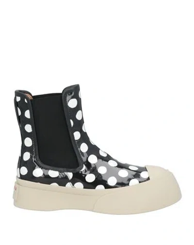 Marni Woman Ankle Boots Black Size 8 Leather