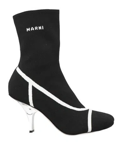 Marni Woman Ankle Boots Black Size 8 Textile Fibers