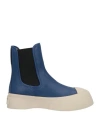 Marni Woman Ankle Boots Blue Size 6 Soft Leather