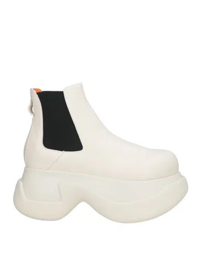 Marni Woman Ankle Boots Ivory Size 8 Leather In White