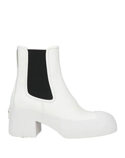 Marni Woman Ankle Boots White Size 9 Leather