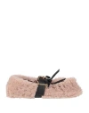 Marni Woman Ballet Flats Antique Rose Size 6 Shearling, Leather In Pink