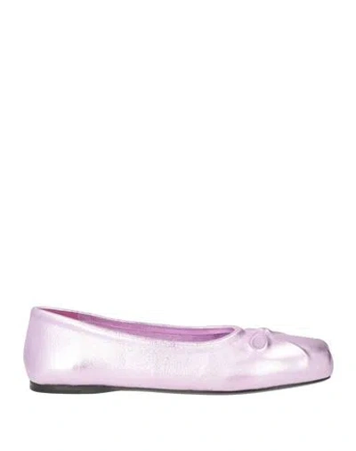 Marni Woman Ballet Flats Fuchsia Size 8 Leather In Pink