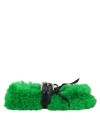 Marni Woman Ballet Flats Green Size 5 Shearling, Leather