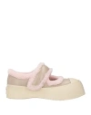 Marni Woman Ballet Flats Light Grey Size 8 Soft Leather, Textile Fibers