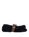 Marni Woman Ballet Flats Midnight Blue Size 5 Shearling, Leather