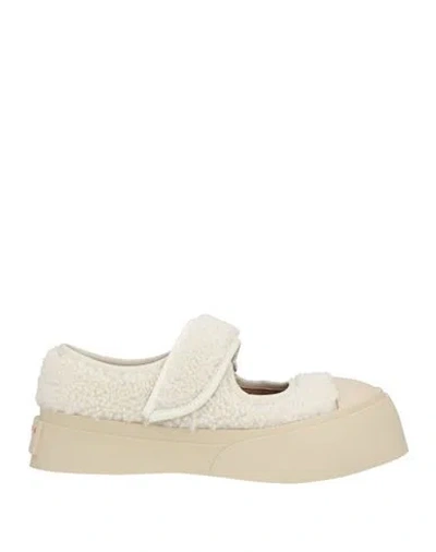 Marni Woman Ballet Flats Off White Size 8 Shearling