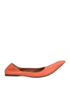 Marni Woman Ballet Flats Orange Size 6 Leather