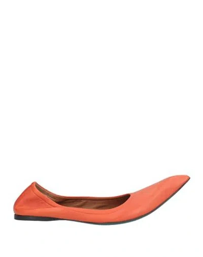 Marni Woman Ballet Flats Orange Size 6 Leather