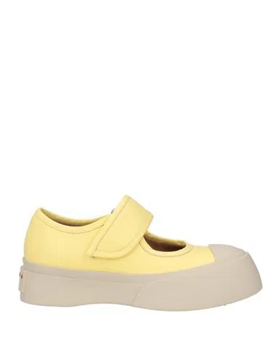 Marni Woman Ballet Flats Pastel Yellow Size 8 Soft Leather In Multi