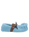 Marni Woman Ballet Flats Sky Blue Size 6 Shearling, Leather