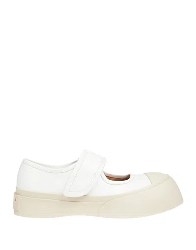 Marni Minimalist White Sneakers With Wide Strap Closure
