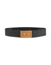 Marni Woman Belt Charcoal Size 36 Textile Fibers, Leather