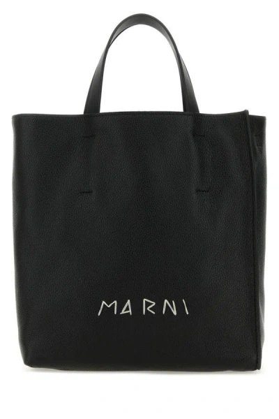 Marni Woman Black Leather Small Museo Handbag