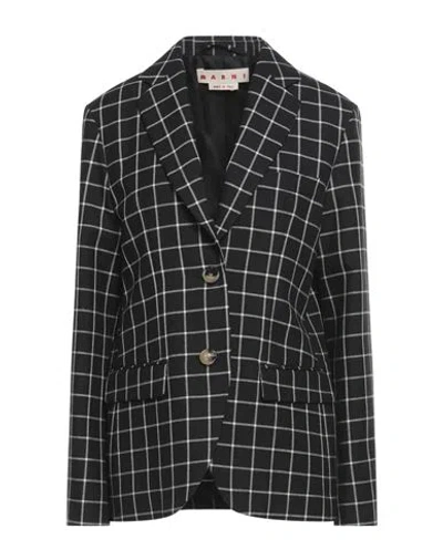 Marni Woman Blazer Black Size 8 Viscose, Cupro