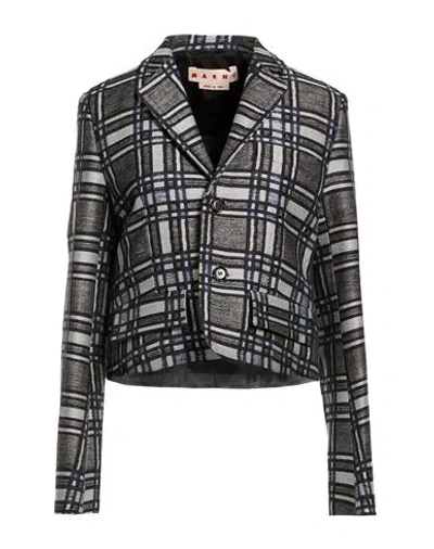 Marni Woman Blazer Black Size 6 Linen, Cotton, Viscose, Polyamide