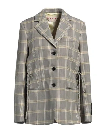 MARNI MARNI WOMAN BLAZER BLACK SIZE 6 VIRGIN WOOL, POLYESTER
