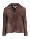 Marni Woman Blazer Brown Size 2 Lambskin