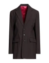 Marni Woman Blazer Dark Brown Size 6 Virgin Wool In Brown