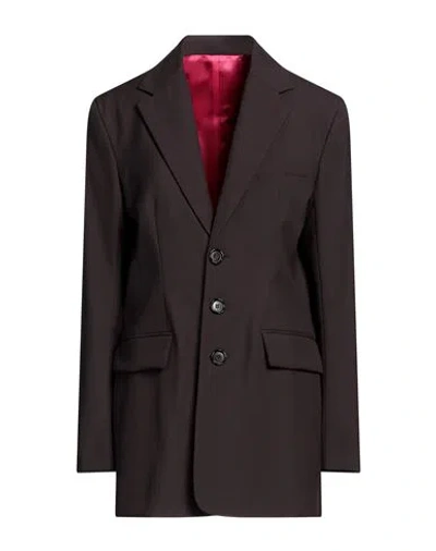 Marni Woman Blazer Dark Brown Size 6 Virgin Wool