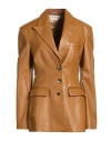 Marni Woman Blazer Tan Size 4 Lambskin In Multi