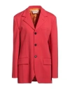 Marni Woman Blazer Tomato Red Size 16 Viscose, Polyamide, Elastane