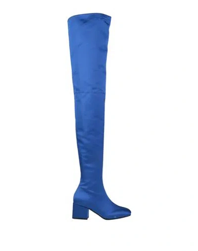 Marni Woman Boot Bright Blue Size 9 Textile Fibers