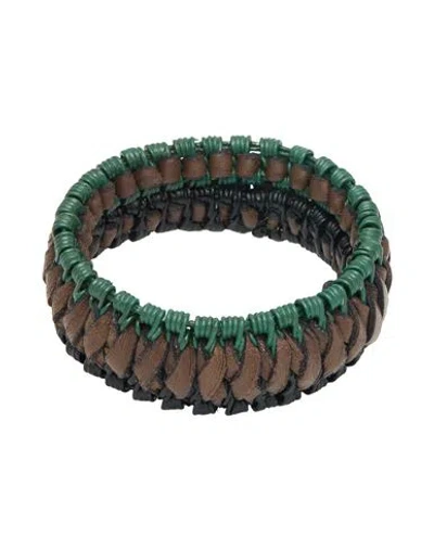 Marni Woman Bracelet Taupe Size - Leather In Metallic