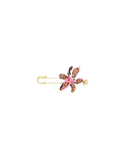 Marni Woman Brooch Pink Size - Metal In Gold