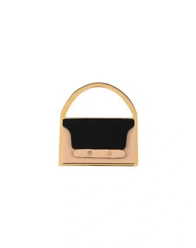 Marni Woman Brooch Sand Size - Brass, Bovine Leather In Gold