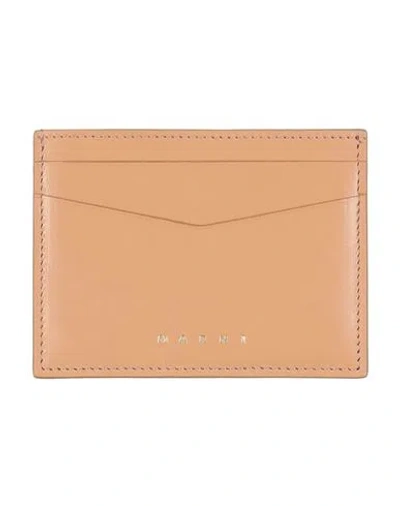 Marni Logo-print Leather Cardholder In Brown