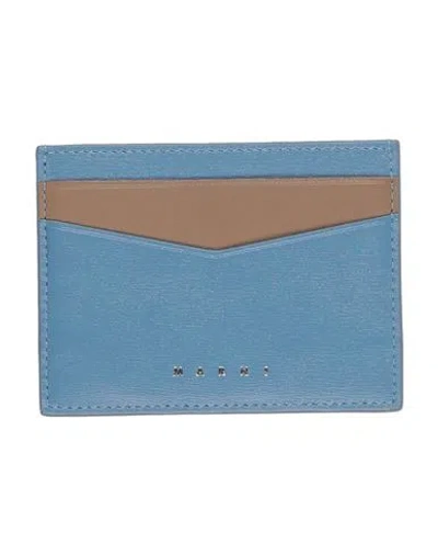 Marni Woman Cardholder Blue Size - Cow Leather