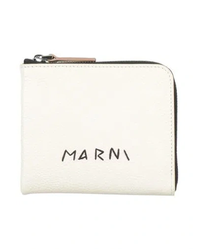 Marni Woman Cardholder Ivory Size - Cow Leather, Ovine Leather In White