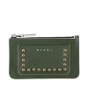 Marni Woman Cardholder Military Green Size - Cow Leather, Brass, Zinc, Aluminum, Copper