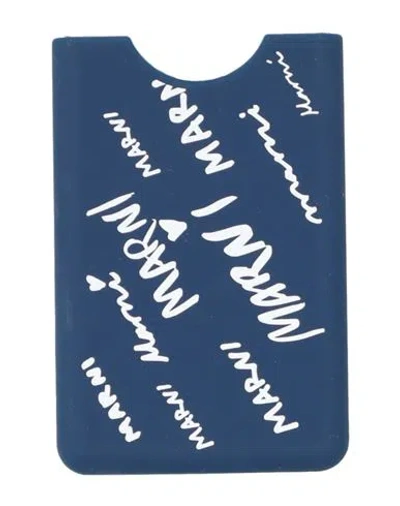 Marni Woman Cardholder Navy Size - Rubber In Blue
