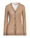 Marni Woman Cardigan Beige Size 10 Virgin Wool In Beige