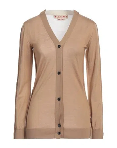 Marni Woman Cardigan Beige Size 10 Virgin Wool