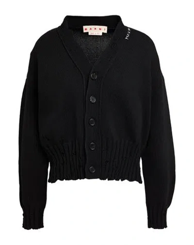 Marni Woman Cardigan Black Size 12 Cotton