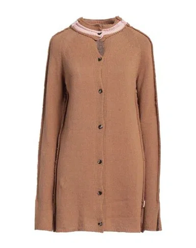 Marni Woman Cardigan Camel Size 4 Cashmere, Wool In Beige