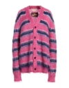 Marni Woman Cardigan Fuchsia Size 16 Mohair Wool, Polyamide In Pink