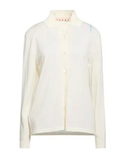 Marni Woman Cardigan Ivory Size 10 Virgin Wool, Silk In White
