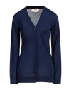 Marni Woman Cardigan Navy Blue Size 4 Virgin Wool